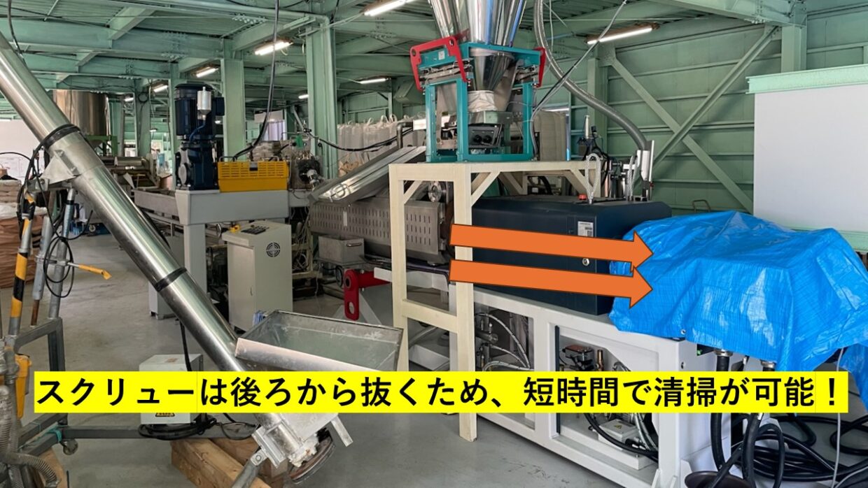 スクリューは後ろから抜くため、短時間で清掃が可能!