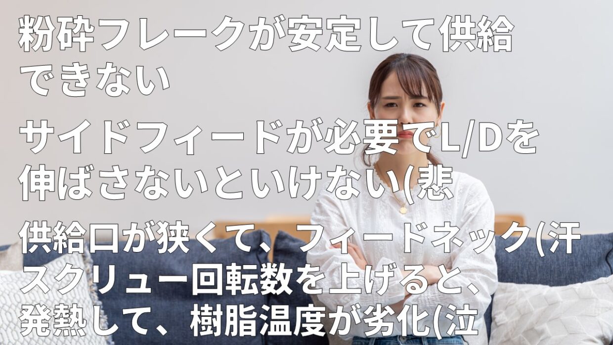 粉砕フレークが安定して供給できない