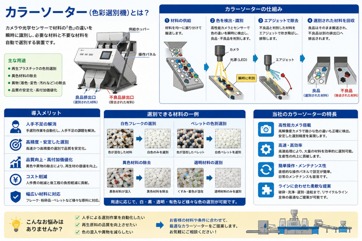 カラーソ－ター（色彩選別機）とは？